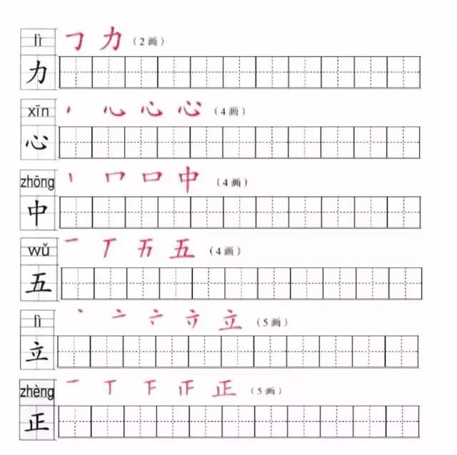 一年级上册写字表笔画笔顺组词,一年级上册笔顺笔画专项练习