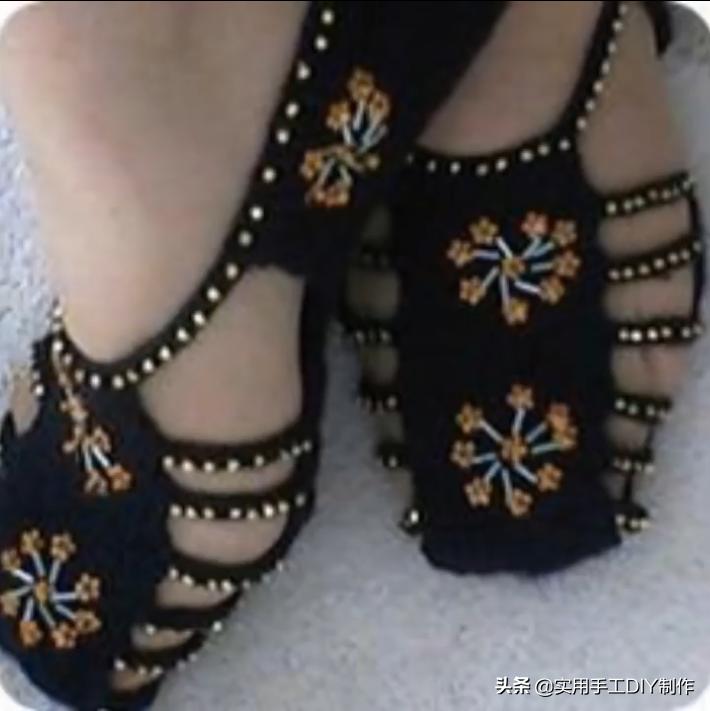 针织作品70款简约,手工针织凉鞋花样图