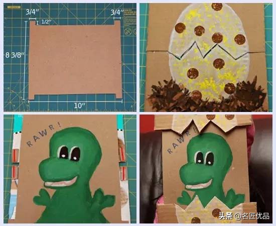 恐龙贺卡手工制作,纸盒手工制作大全创意幼儿园恐龙