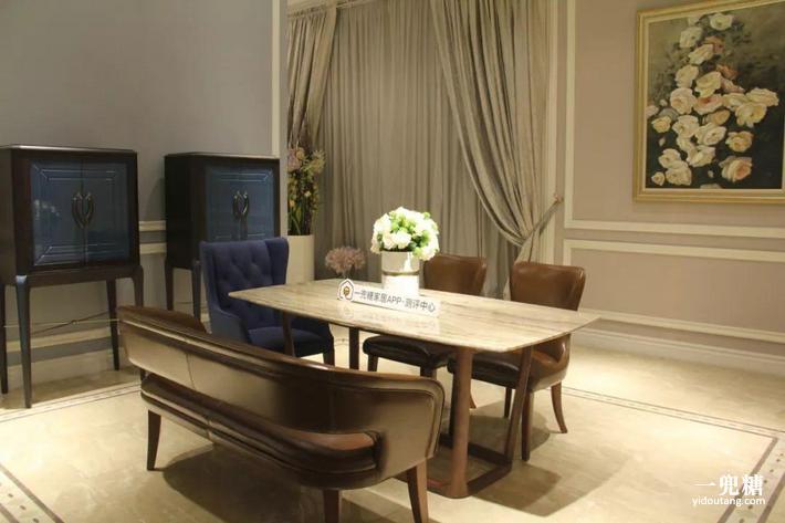 雪山灰大理石圆餐桌,佛山雪山蓝大理石圆餐桌