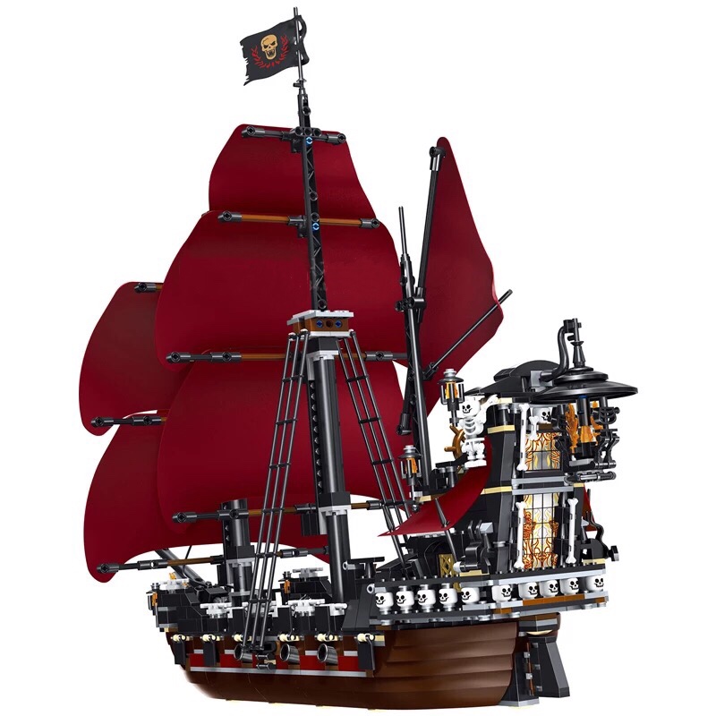乐高海盗船安妮女王复仇号拼装,乐高海盗船加勒比黑珍珠号拼装