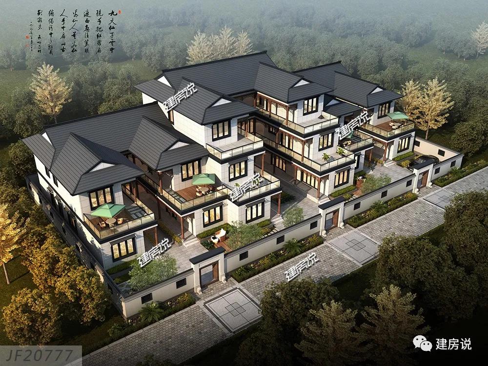 三层办公楼外观设计高端大气,二层中式风格办公楼