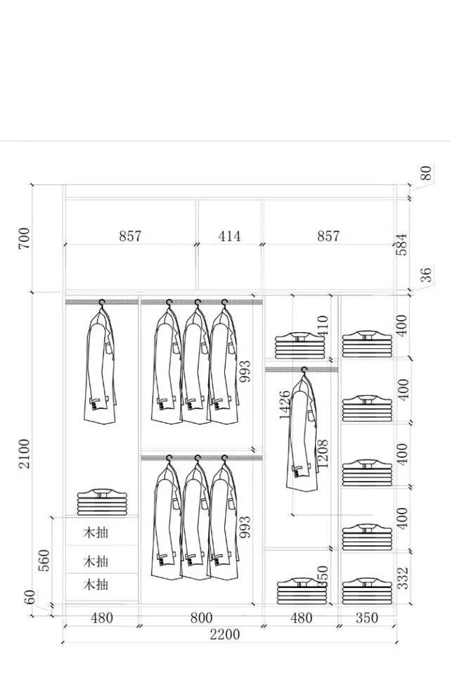 1.3米衣柜格局设计图,1米3衣柜布局设计