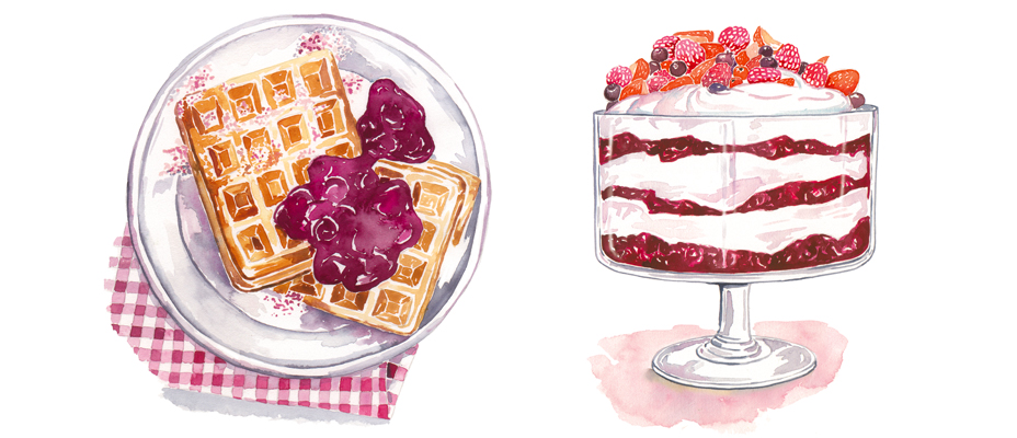 吃货插画师的美食日志，水彩食物插画：精美的手账学习素材