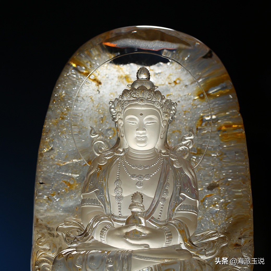 密教石刻造像,水晶内雕密宗佛像