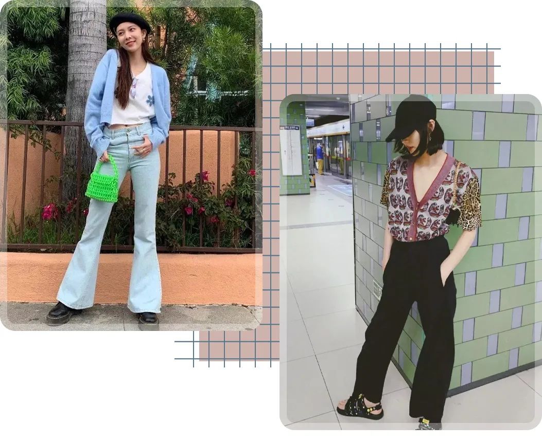 奶奶衫配半裙时髦保暖又有气质,2020早春穿奶奶衫超美