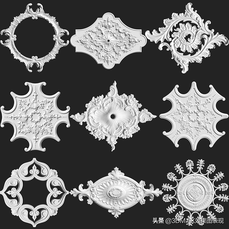 欧式建筑花纹装饰图,su欧式雕花模型
