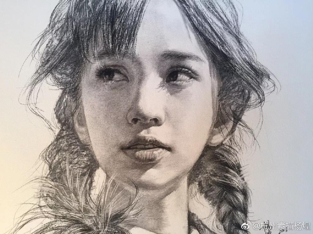 他笔下的女子油画细腻唯美,古典美女画唯美古风素描