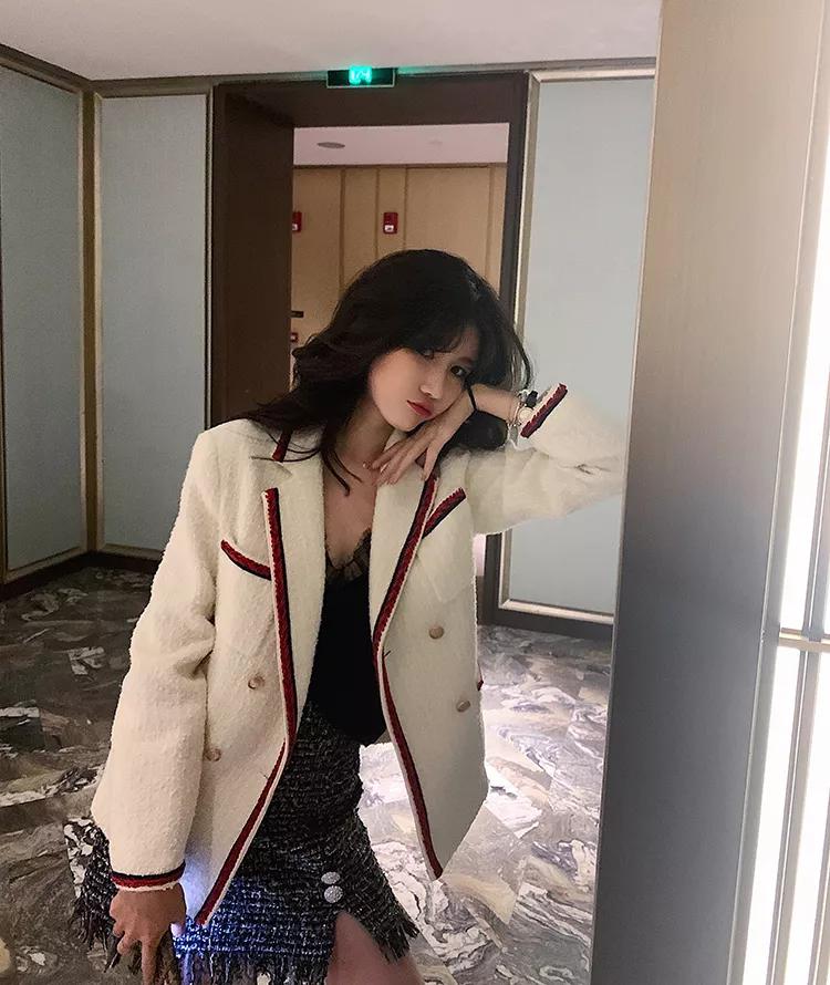 韩系欧尼风衣外套,韩国欧尼黑色大衣搭配