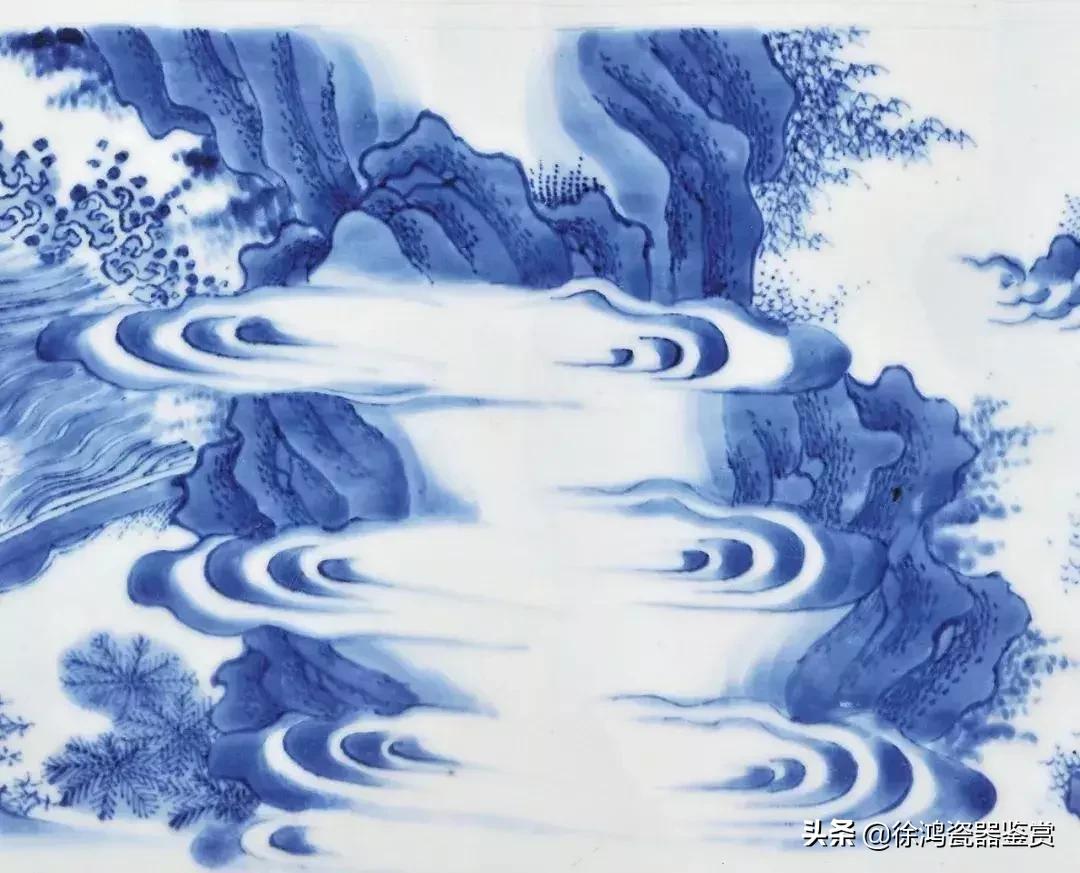 明崇祯青花山水瓷器,明崇祯鹿纹青花瓷器