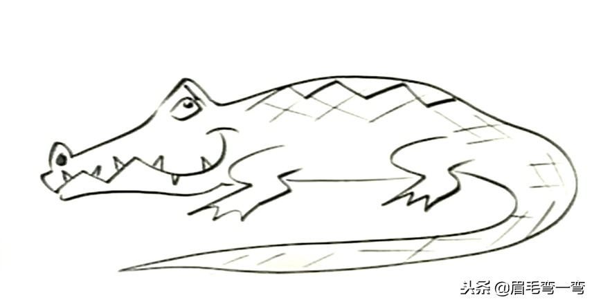 变异狂暴鳄鱼简笔画,鳄鱼爱上长颈鹿简笔画