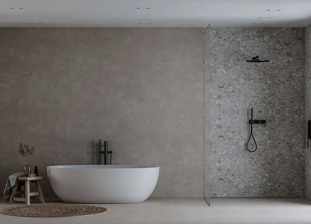 石与木的搭配，极简中透露着温暖