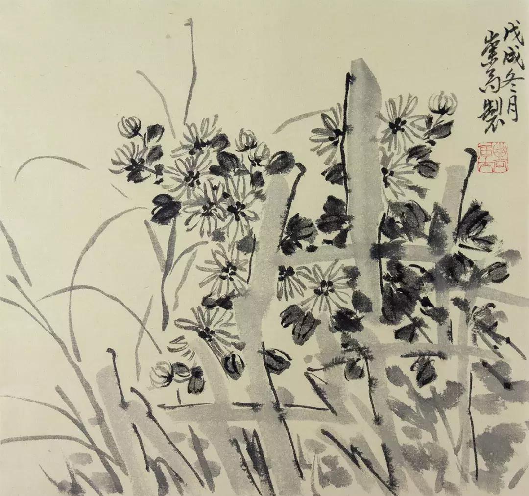 梅兰竹菊国画中的山石画法,梅兰竹菊国画写意教学视频