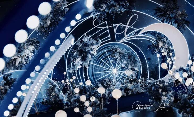 星空主题婚礼极简主义,森系主题加星空元素的婚礼