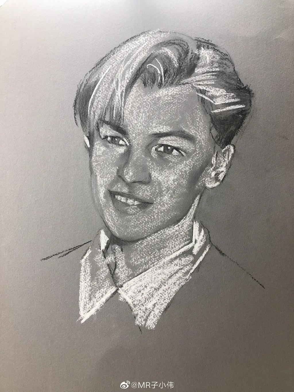 厉害了！他用一支铅笔把明星画了多个，如肖战、蔡徐坤、迪丽热巴