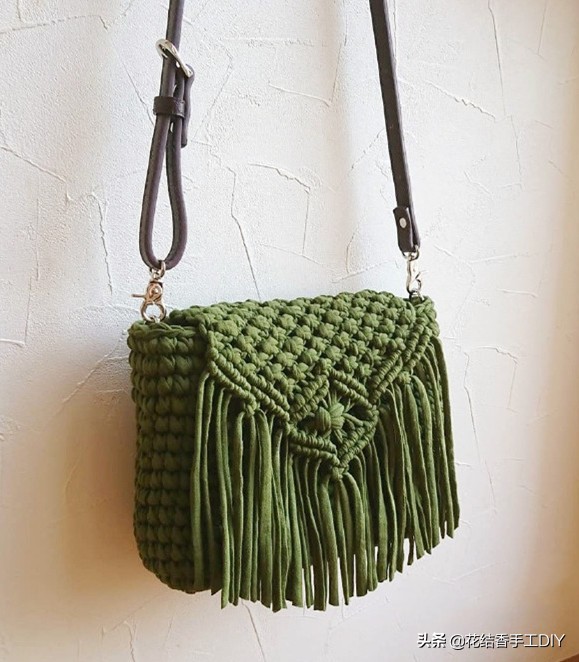 好看的毛线编织小包包,春天里的小包包