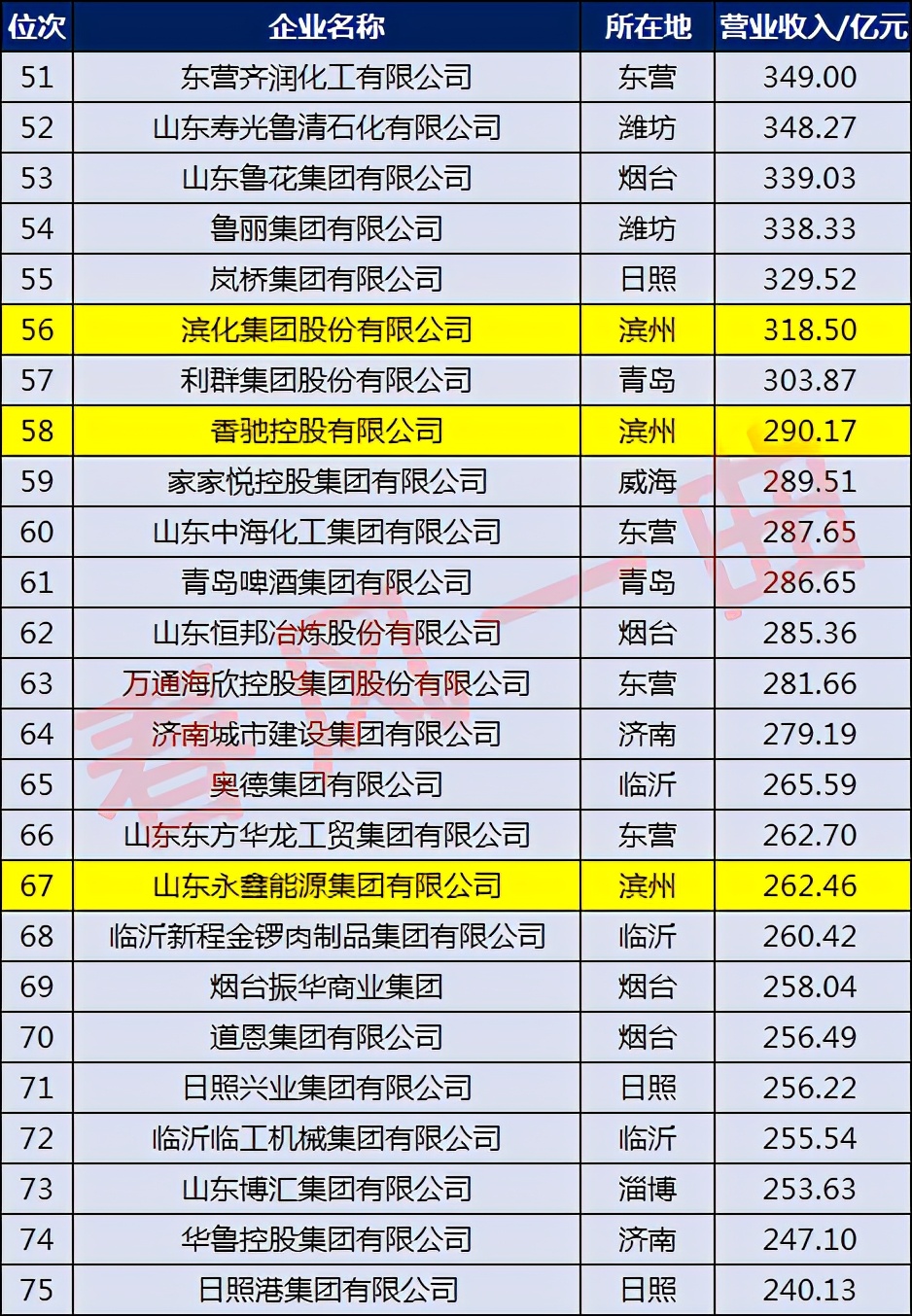 滨州企业前十五强,滨州十强企业