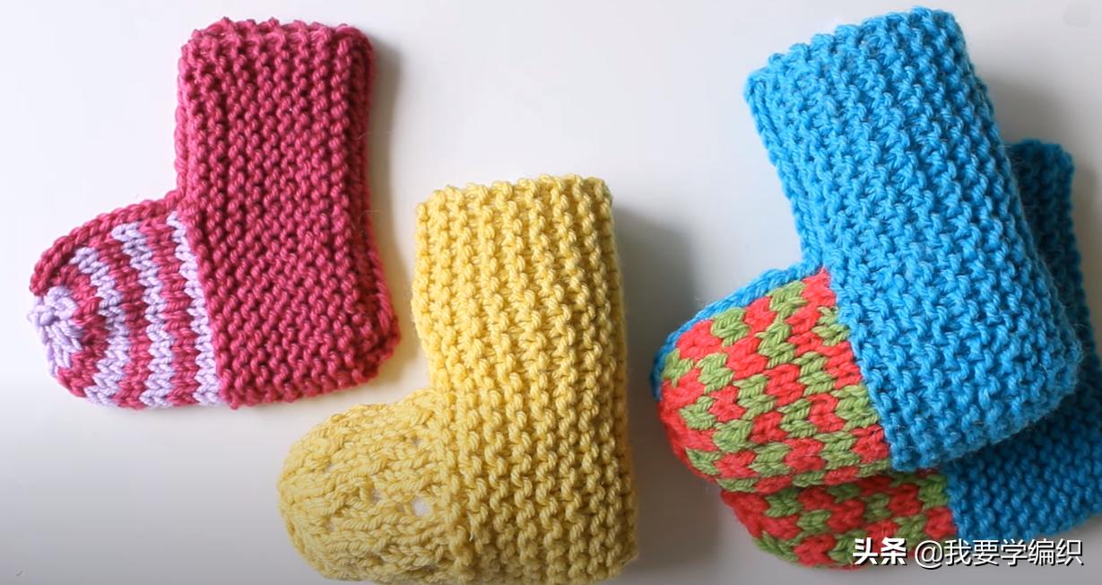 1-3岁袜子毛线编织法,最简单的针织毛线袜子教程
