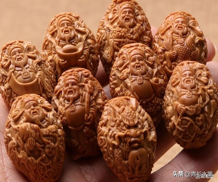 橄榄核适合初学者的核雕图案,橄榄核雕价值