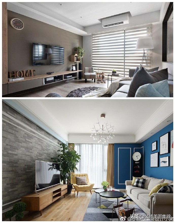 贝壳粉沙发背景墙效果图现代简约,现代简约大气装修客厅电视背景墙