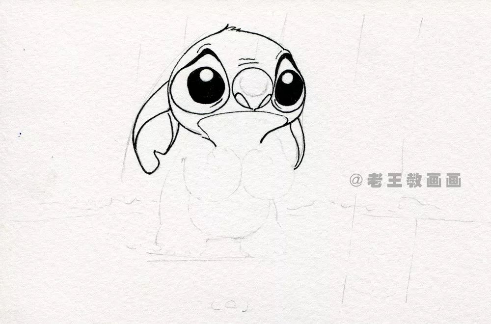 史迪仔坐着彩色简笔画,史迪仔简笔画教程