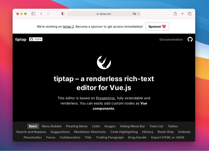 tiptap富文本编辑,vue使用富文本编辑器