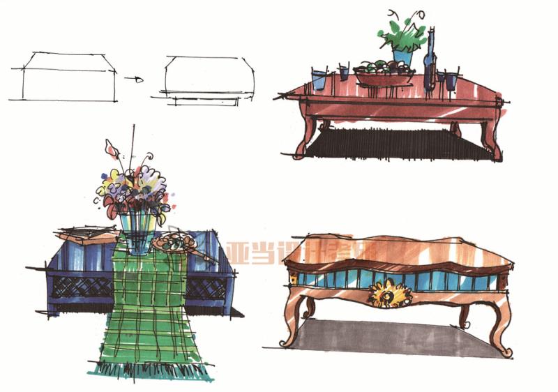 室内手绘单体沙发,沙发椅子手绘画法