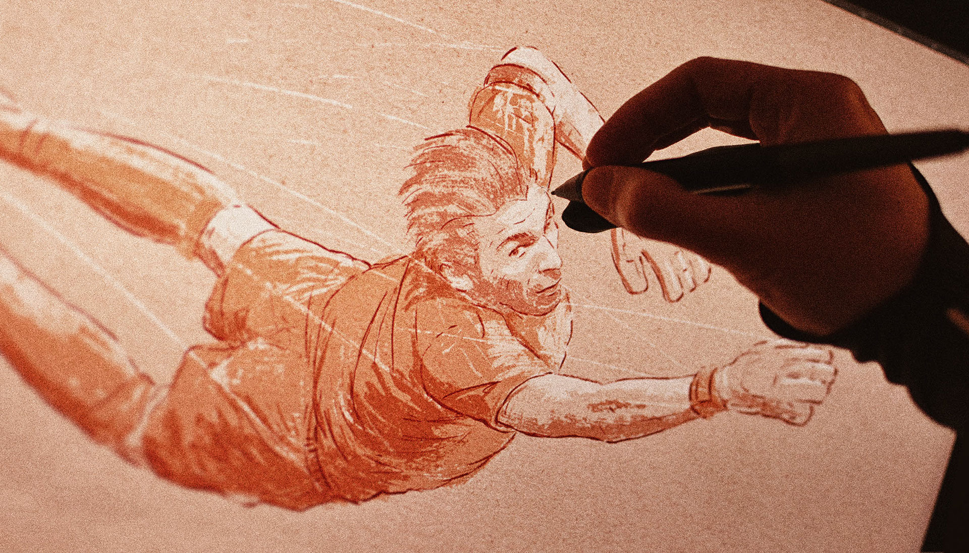 纯手绘足球运动员,关于足球的手绘画