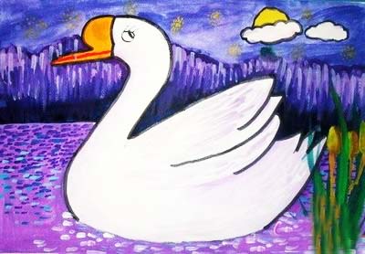 大白鹅创意美术3岁以下,创意儿童绘画大白鹅的课如何讲