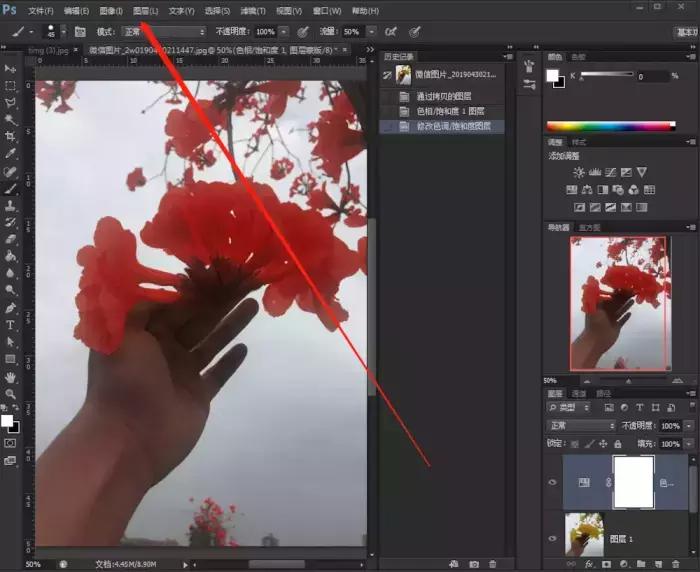 ps怎么把里面的花颜色变好看一点,ps中如何把一朵黄花变为紫花