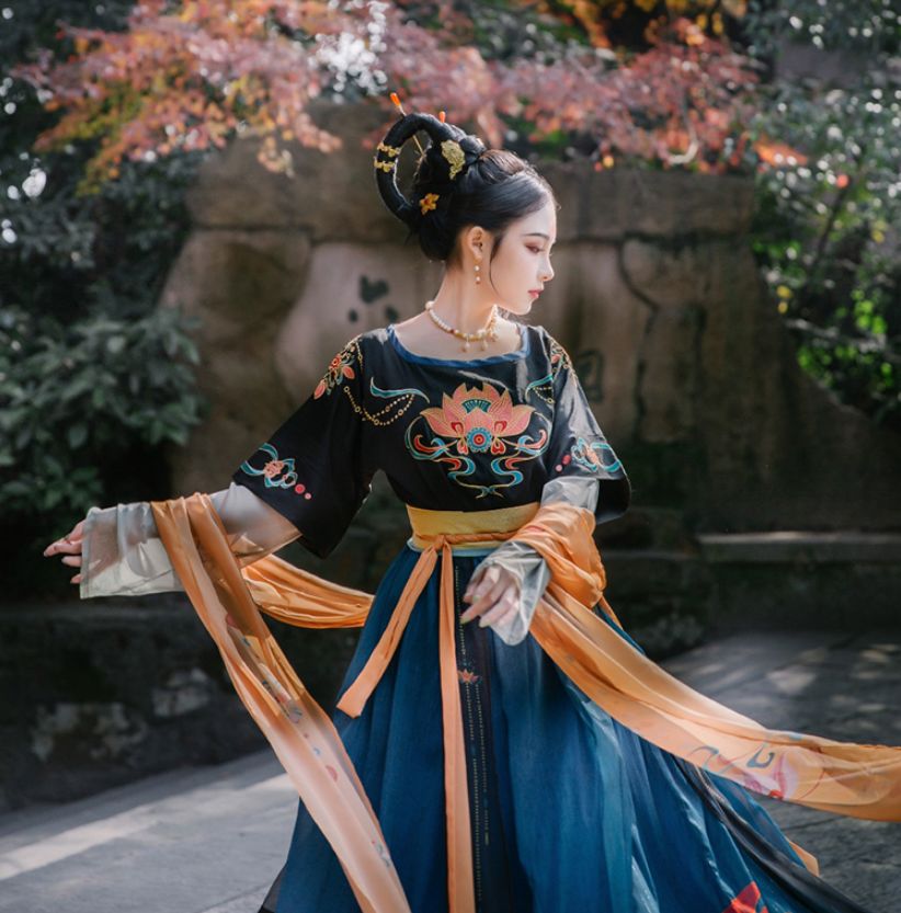 天刀手游华裳九州时装,天刀华裳九州联名款汉服