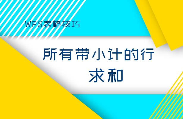 WPS表格技巧—所有带小计的行求和