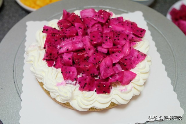 不加蛋糕胚的水果奶油蛋糕做法,8寸戚风奶油蛋糕做法不塌陷