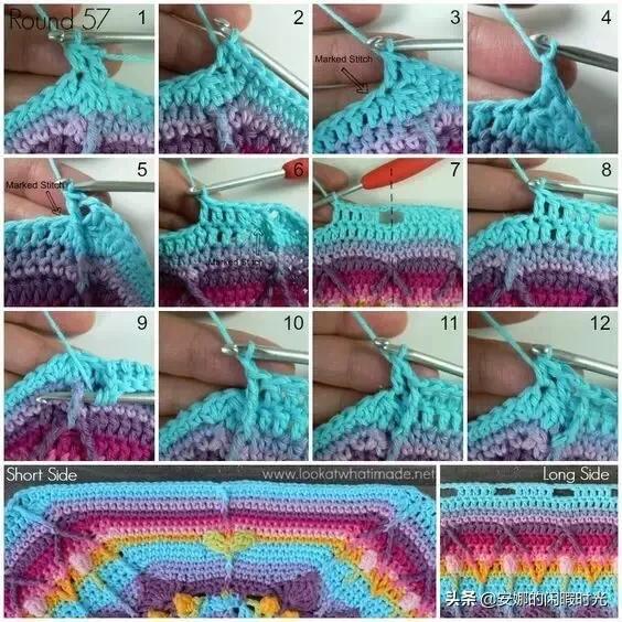 曼陀罗毯子编织教程,苏菲花园曼陀罗毯子钩法高清图解
