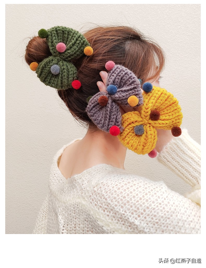 北欧手工编织饰品,毛线编织小饰品ins风