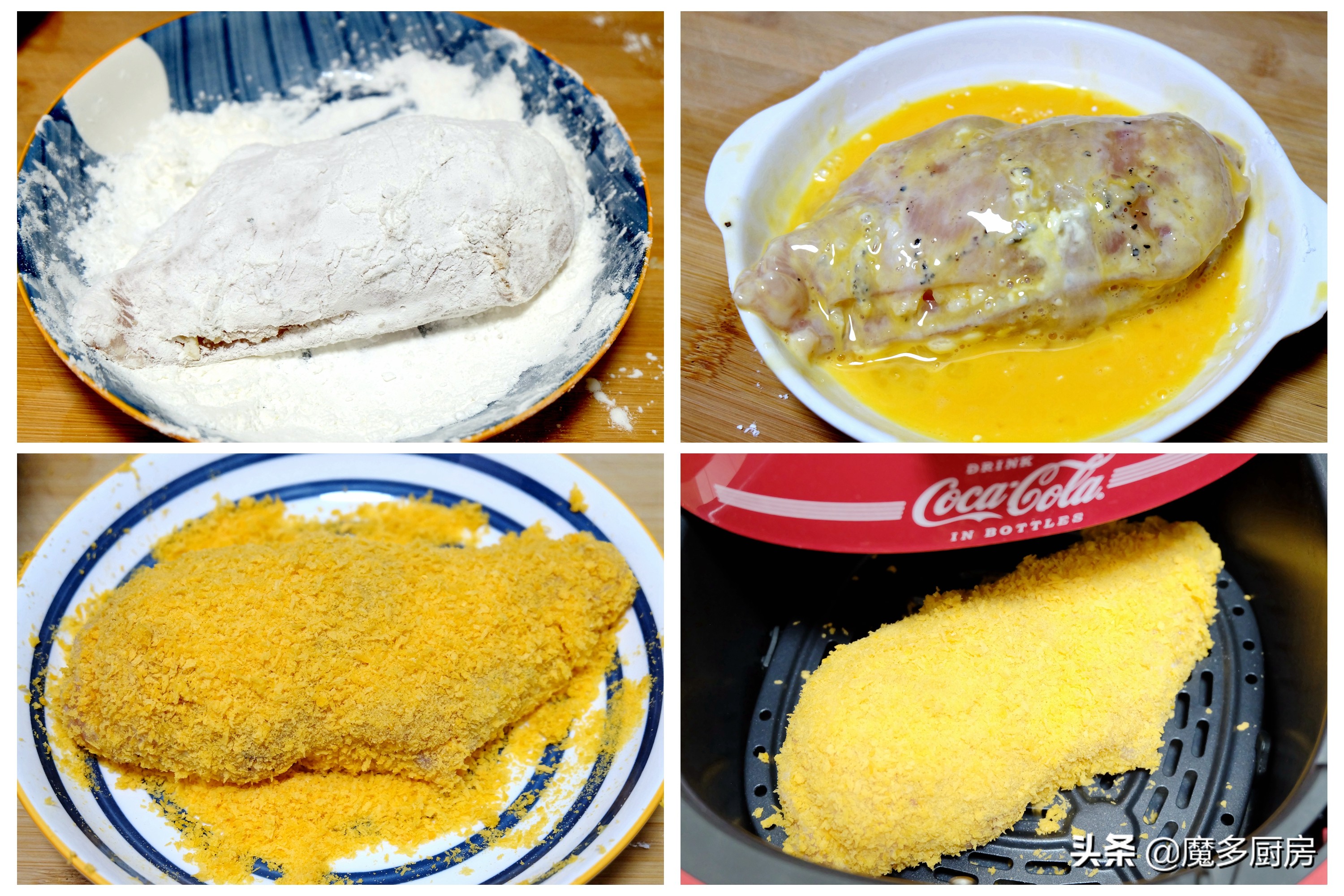 晒晒母女俩的家常午饭，清淡可口营养健康，炸鸡排不放油，好吃