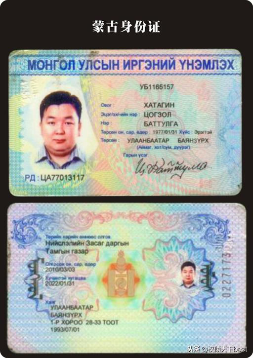 各个国家的身份证是什么样的,世界各个国家的身份证