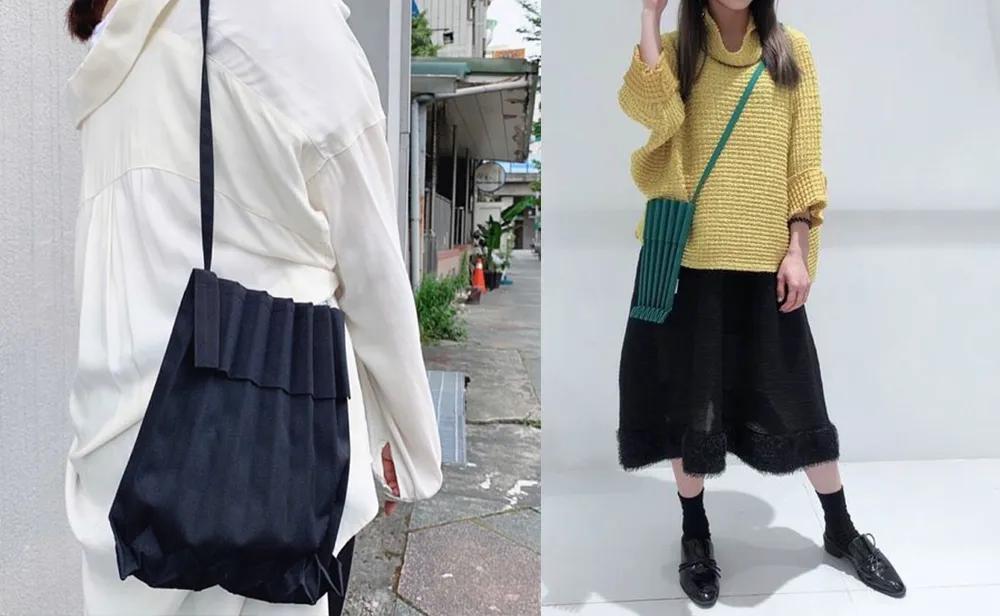 菱格褶皱链条包三宅一生,三宅小众菱格包