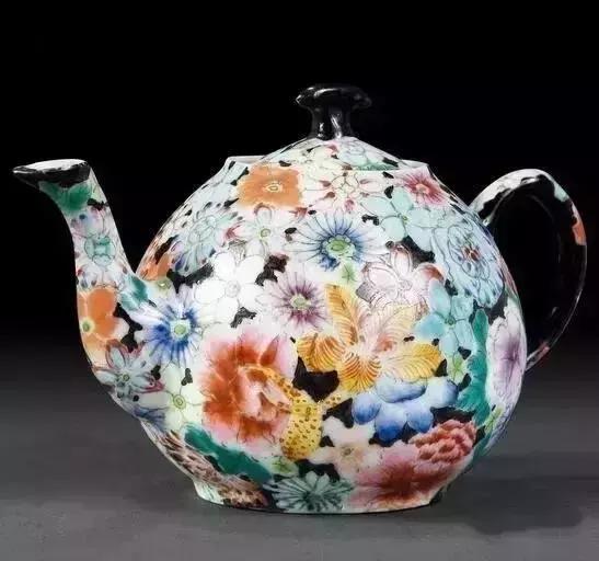 中国古漆器茶壶,古青花瓷茶壶