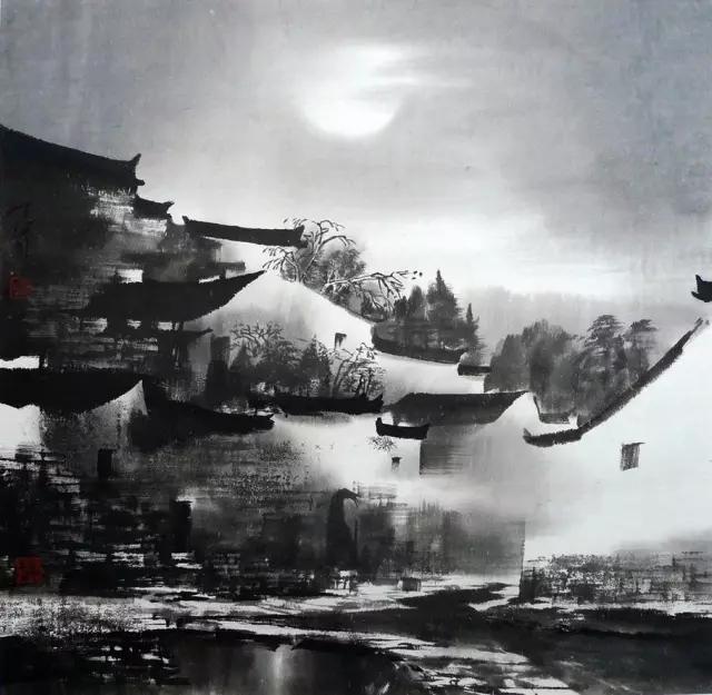 一种水墨画的意境美让人沉醉,一幅水墨画演绎天地自然之美