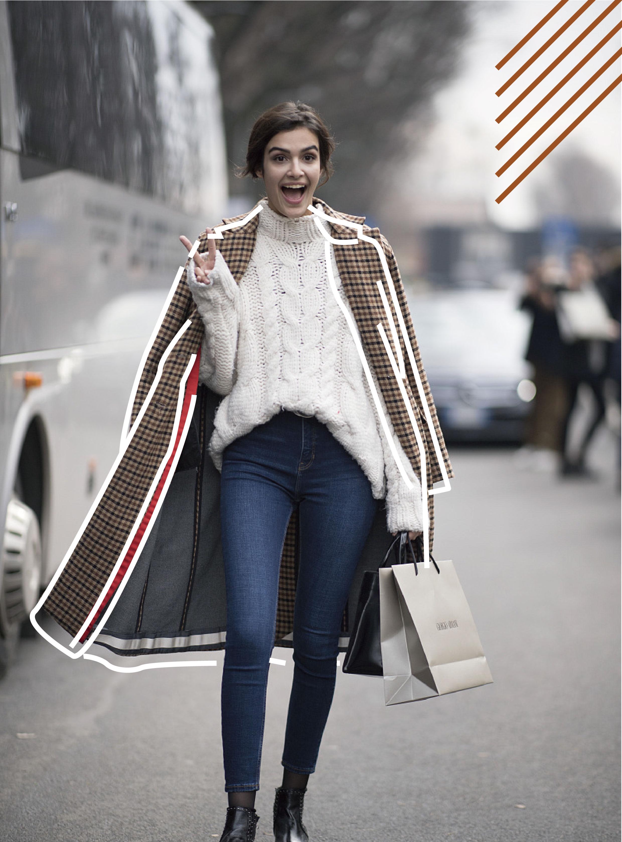 牛仔裤搭配中长款大衣,毛呢大衣牛仔裤怎么搭配好看