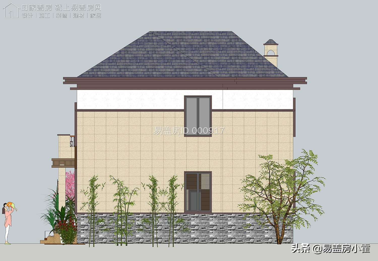 农村自建房2层欧式别墅设计,面宽10米欧式风格二层小别墅