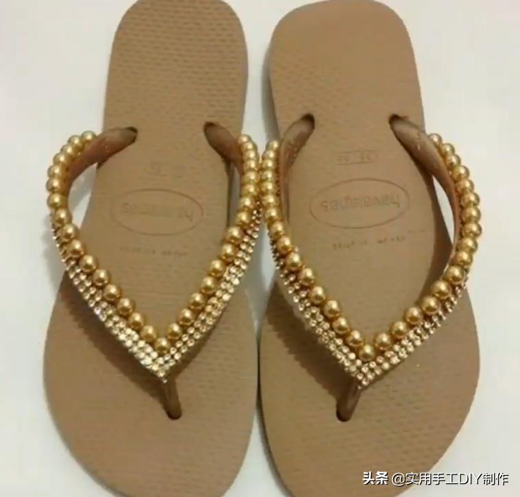 复古人字凉鞋串珠,手工串珠编织拖鞋