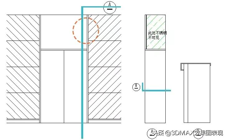 不锈钢深化节点,不锈钢收口处理