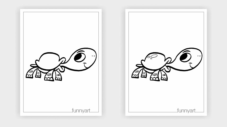 画一只简单又漂亮的乌龟,怎么画乌龟和兔子比赛