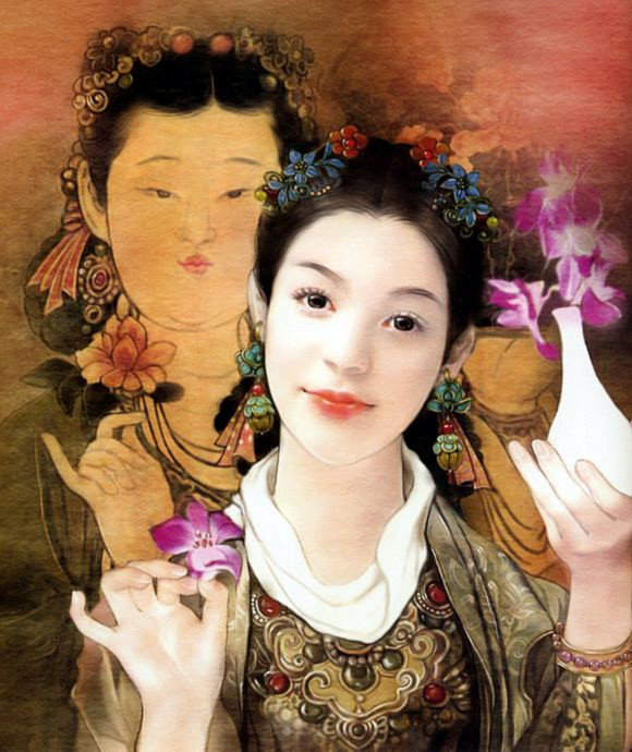红颜如玉---德珍彩绘经典美女画