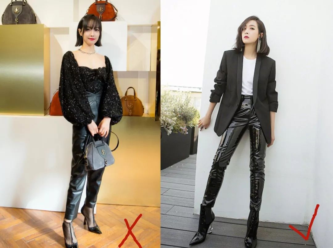 非主流绿皮裤,黑色短皮裤怎么搭配好看