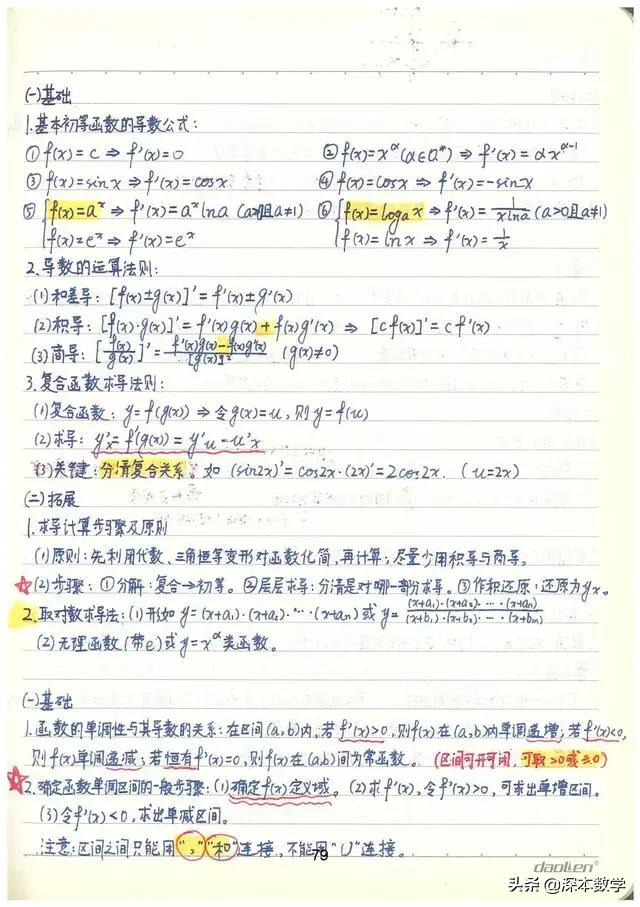 高考数学147分学霸手写笔记完整版,高考数学140+提分笔记
