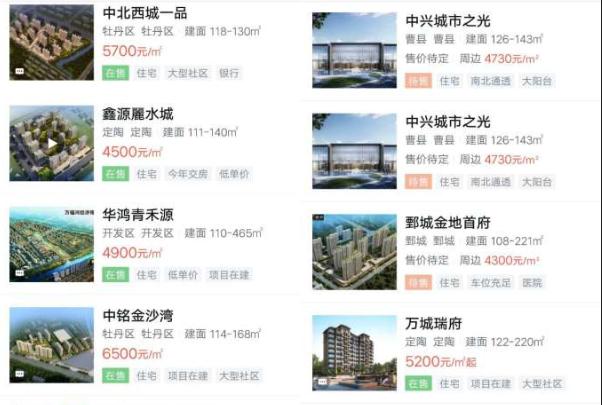 菏泽市区房价刚刚出炉的价格表,2021年菏泽房价下跌小区详细