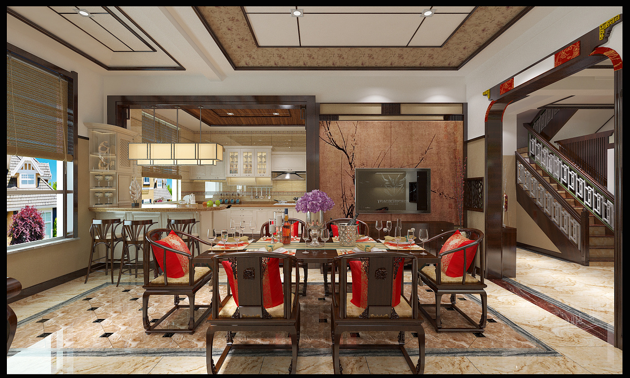 别墅楼梯踏步地毯装修效果图,现代别墅楼梯装修效果图大全